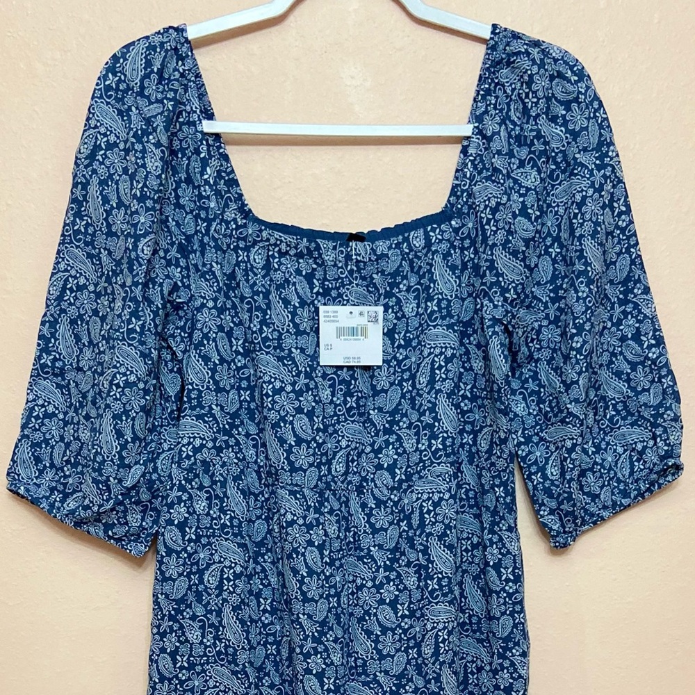 American Eagle Puff Sleeve Tiered Midi Dress - Picture 4 of 5